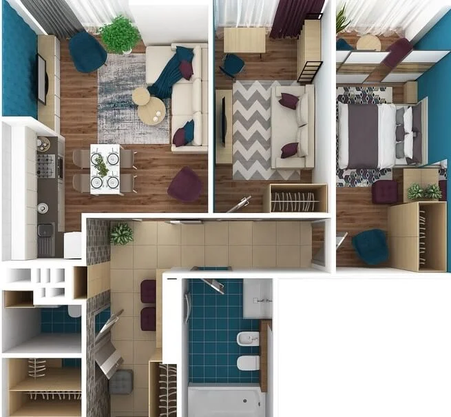 Розводка труб сантехніки в 3-х кімнатній квартирі